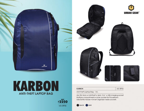 Karbon Anti - theft Laptop Bag