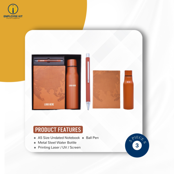 3 Piece Gift Set( Water Bottle + Diary + Pen ) FR06