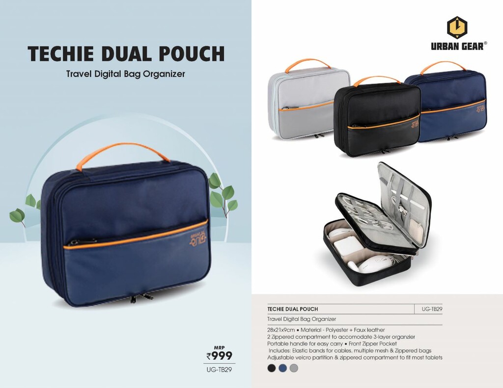 TECHIE DUAL POUCH Travel Digital Bag Organizer