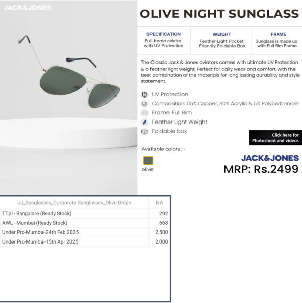 Jack&Jones- Olive Night Sunglass