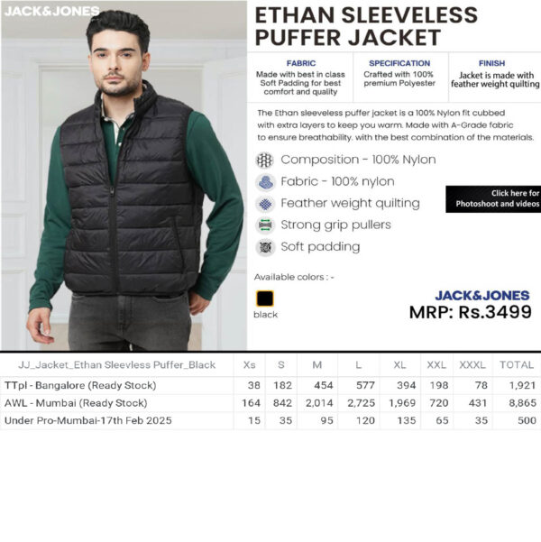 Jack&Jones- Ethan Sleeveless Puffer Jacket