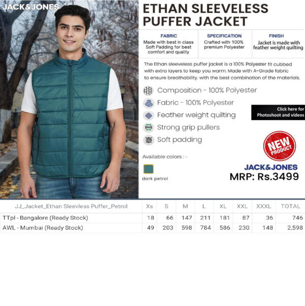 Jack&Jones- Ethan Sleeveless Puffer Jacket
