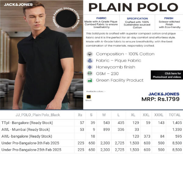Jack&Jones- Plain Polo T-Shirt