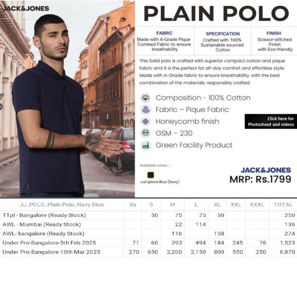Jack&Jones- Plain Polo T-Shirt