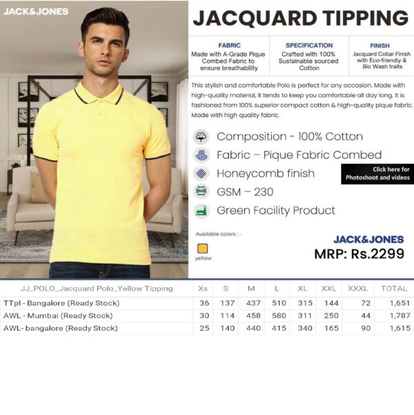 Jack&Jones- Jacquard Tipping Polo T-Shirt