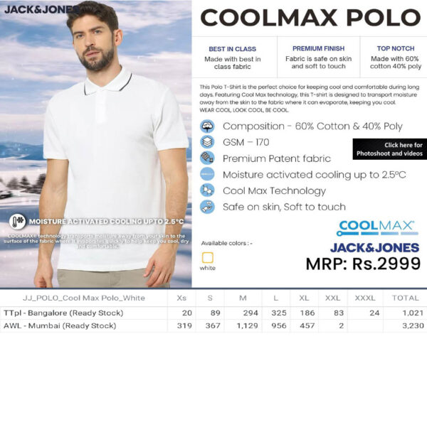 Jack&Jones- Coolmax Polo T-Shirt