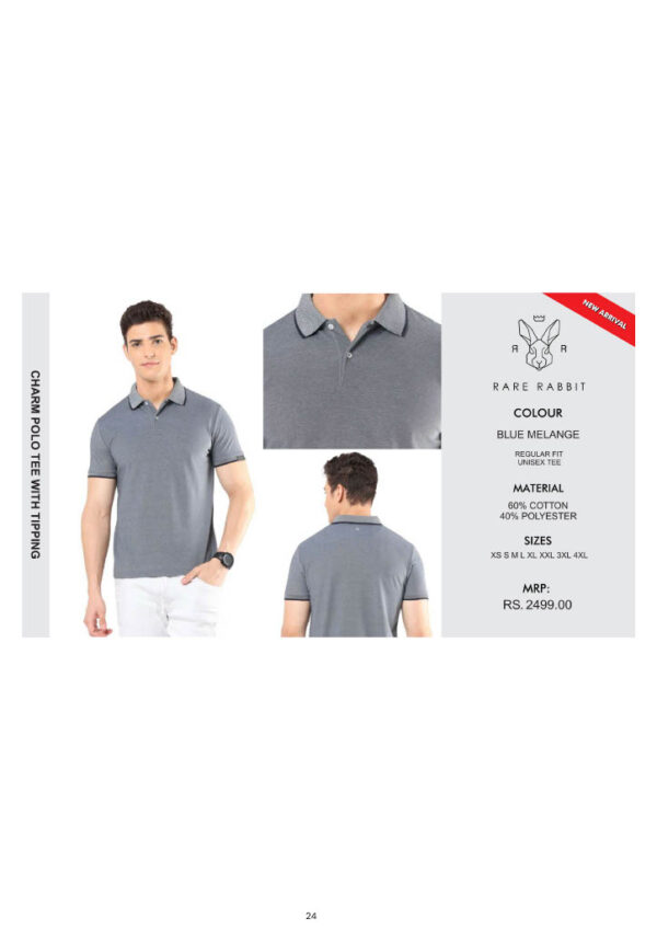 Rare Rabbit-Charm Polo Tee With Tipping T-Shirt