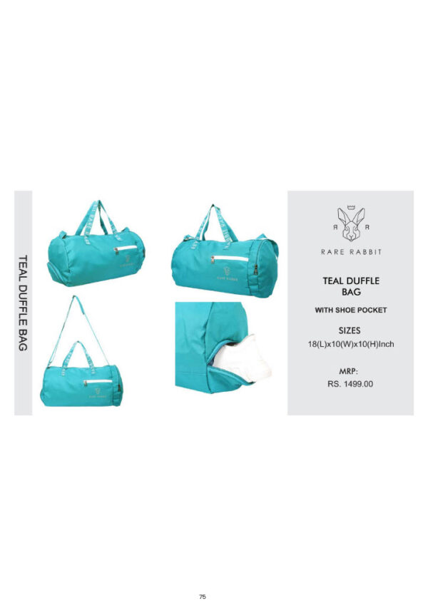 Rare Rabbit-Teal Duffle Bag